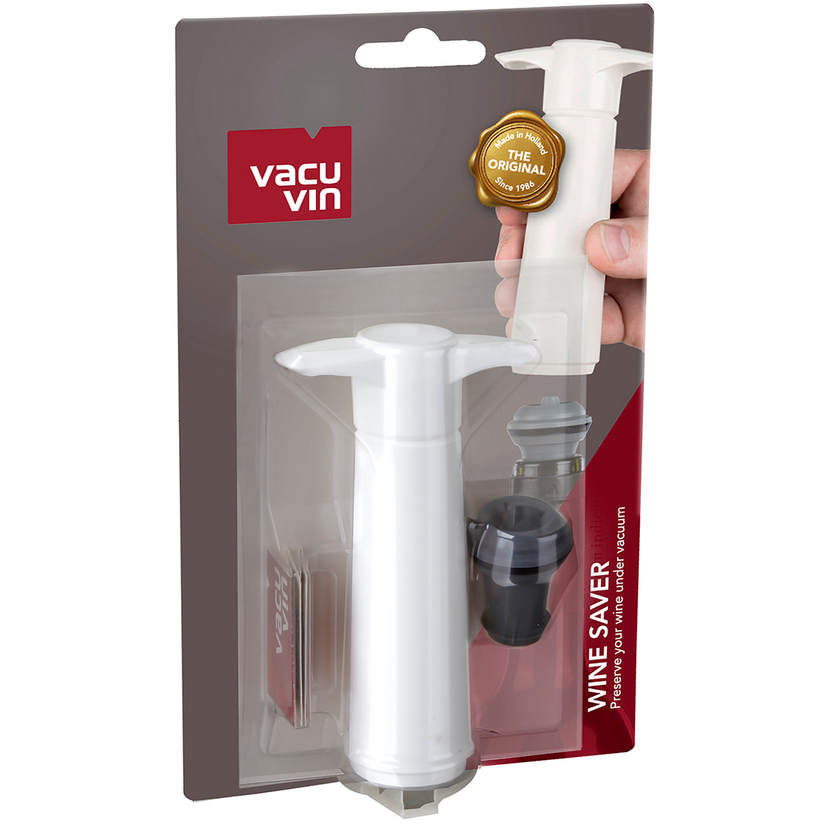 Vacu Vin Vacuum Wine Saver Wein Pumpe Verschluss – Weiß