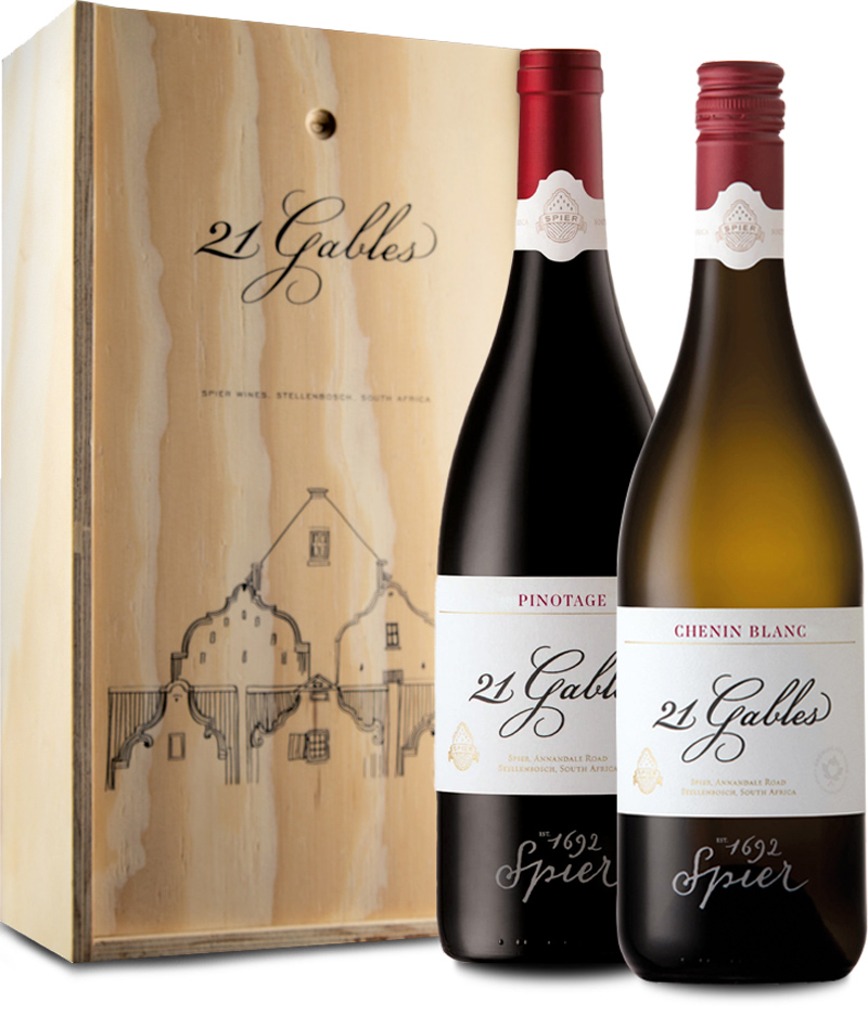 Spier 21 Gables Geschenkset in Holzkiste „Typisch Südafrika“