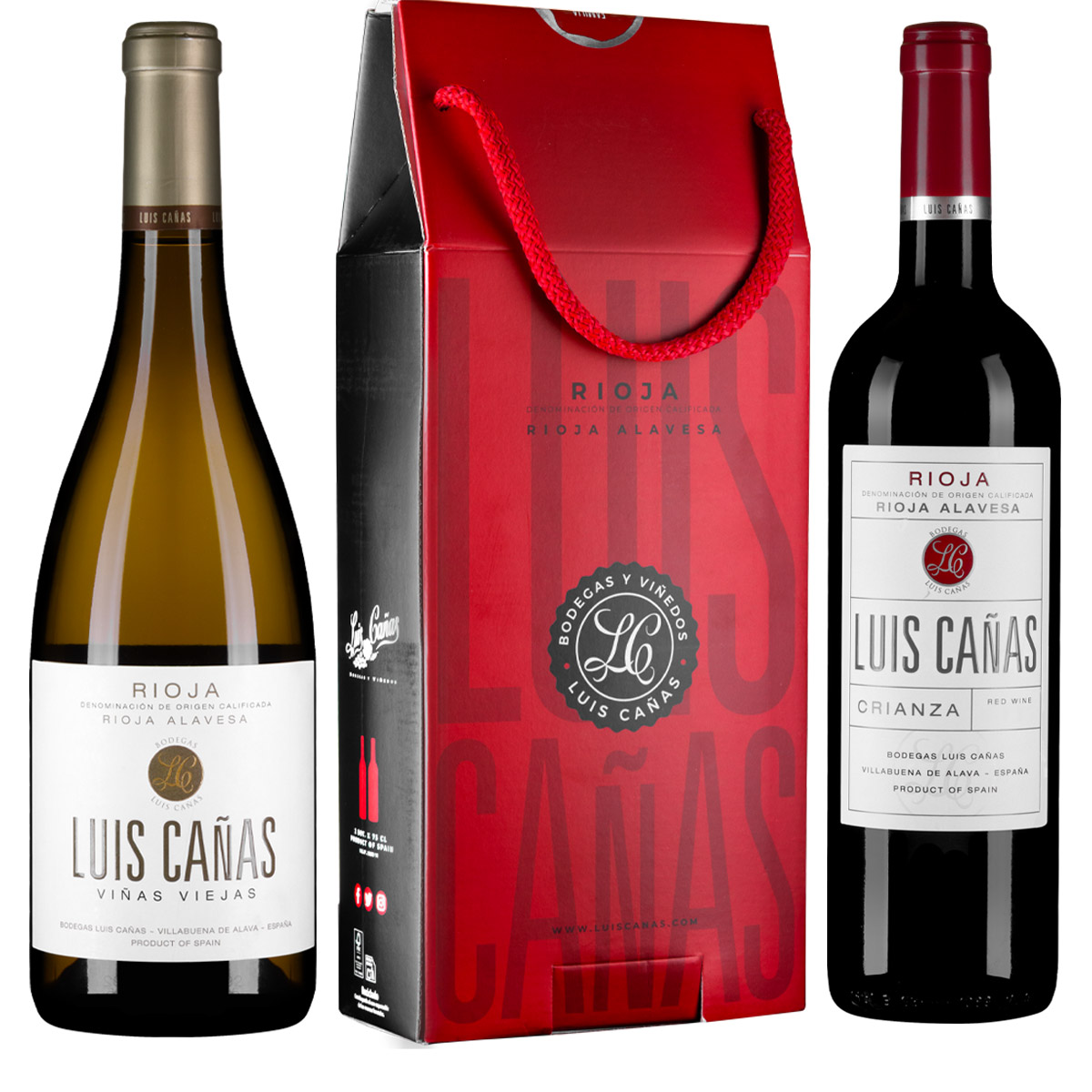 Luis Cañas Rioja Alavesa: 2 bottles of wine in a gift box