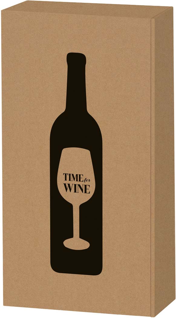 2er Geschenkkarton Kraftpapier „“Time for Wine““