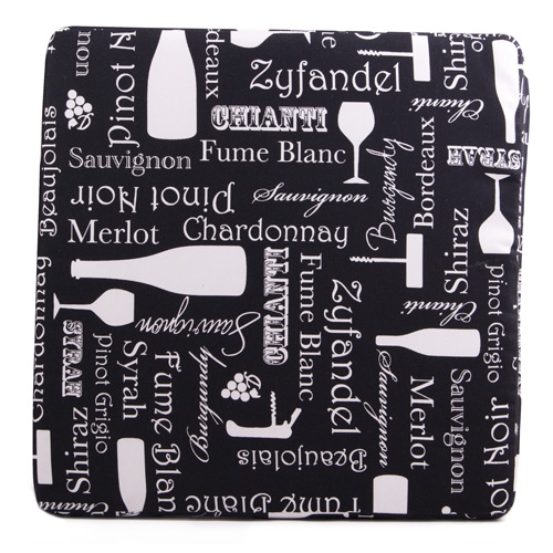 Sitzkissen / Stuhlkissen Design Weinflasche 40 x 40 x 4 cm