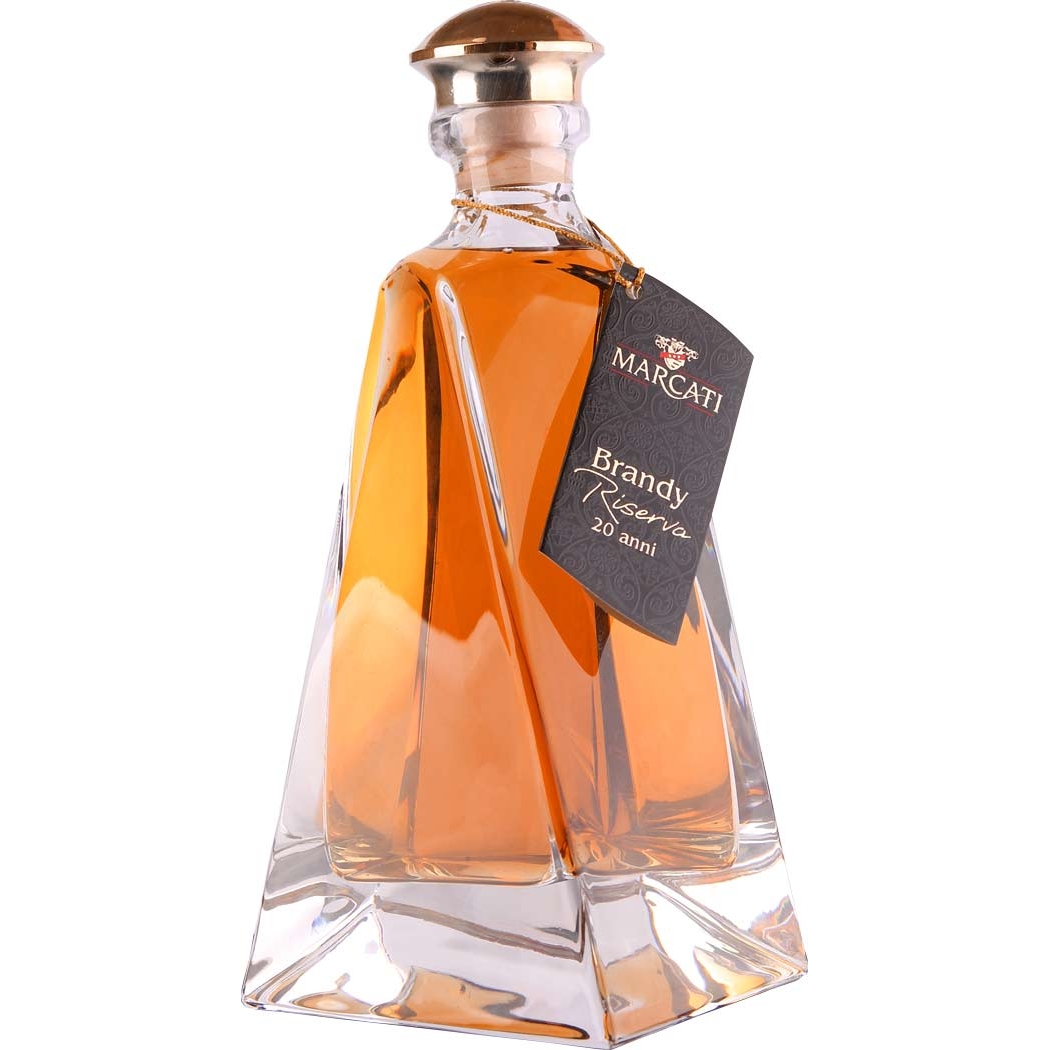 Marcati Grappa Decanter Vetra di Boemia Brandy 20 Jahre Riserva 0,5l