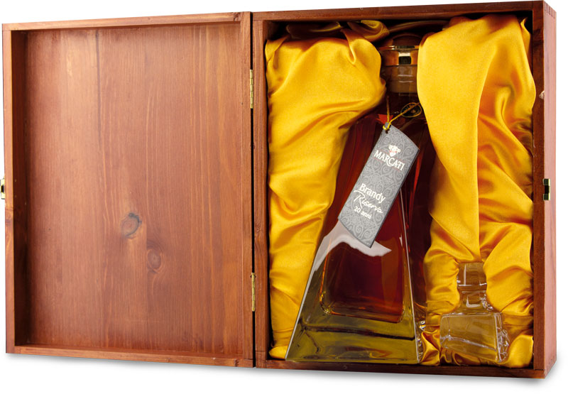 Marcati Grappa Decanter Vetra di Boemia Brandy 20 Jahre Riserva