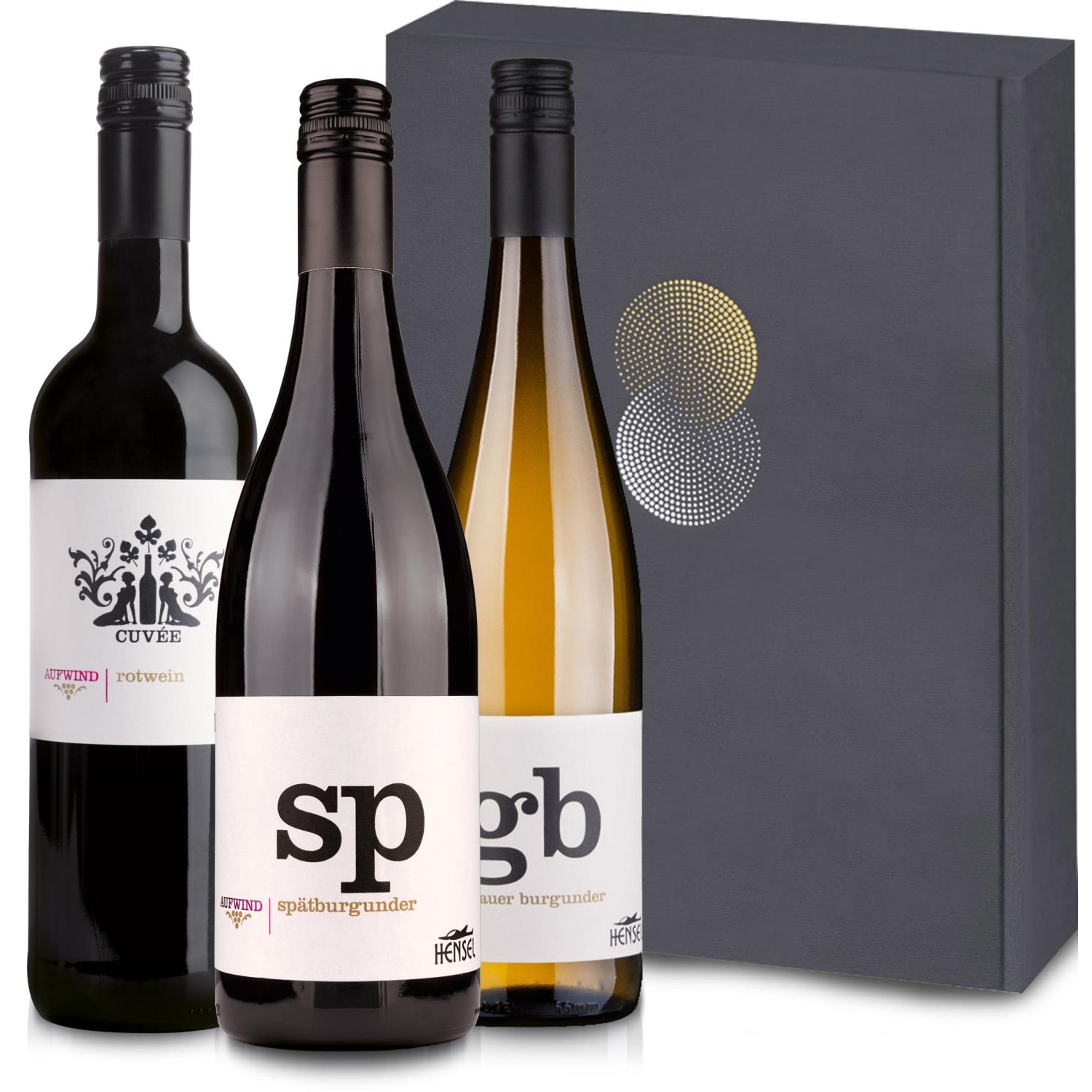 3er Wein-Geschenkbox Hensel „Aufwind“