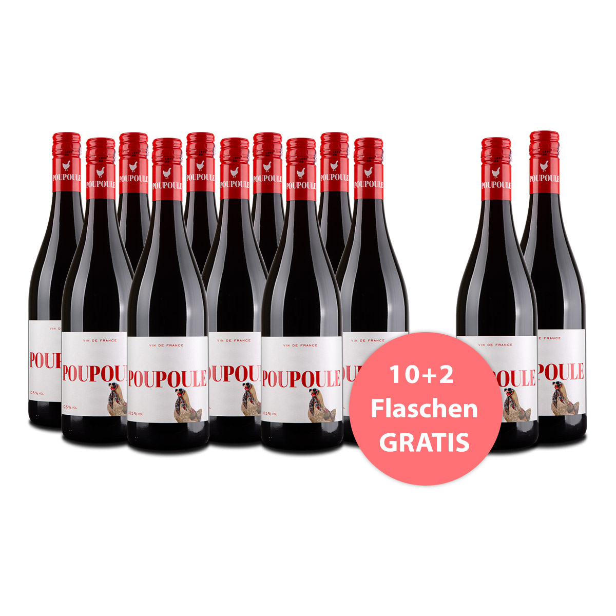 Promotional package 12 btls Savas Vin de France Poupoule Rouge