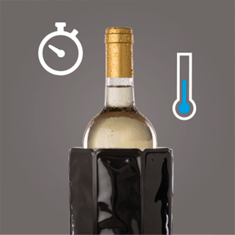 Vacu Vin Aktiv Weinkühler Motiv Schwarz 0,75 -1,0 Liter