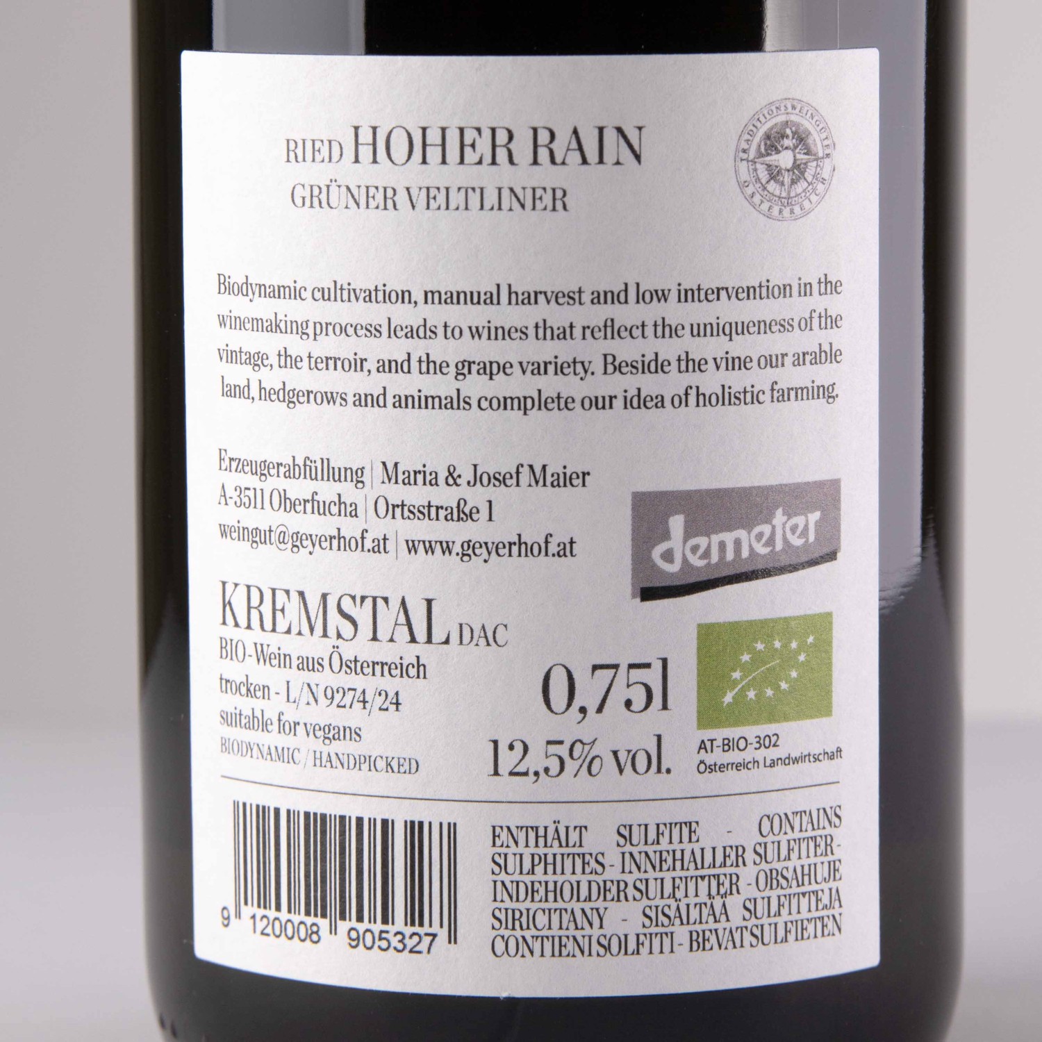 Geyerhof Ried Hoher Rain Grüner Veltliner