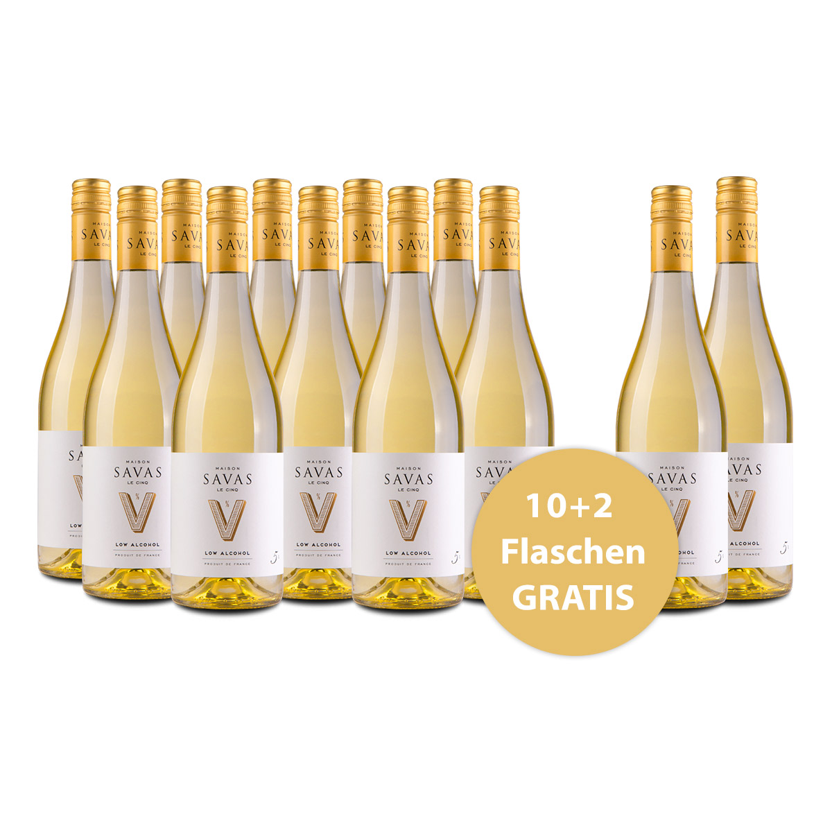 Aktionspaket 12 Fl. Maison Savas le Cinq low alcohol 5%