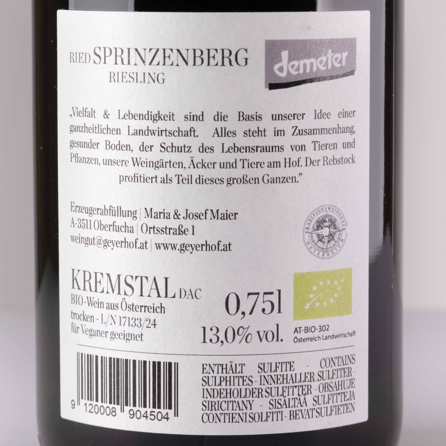 Geyerhof Riesling Ried Sprinzenberg