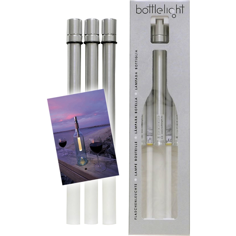 3er BottleLight Stableuchten Acryl warmweiß