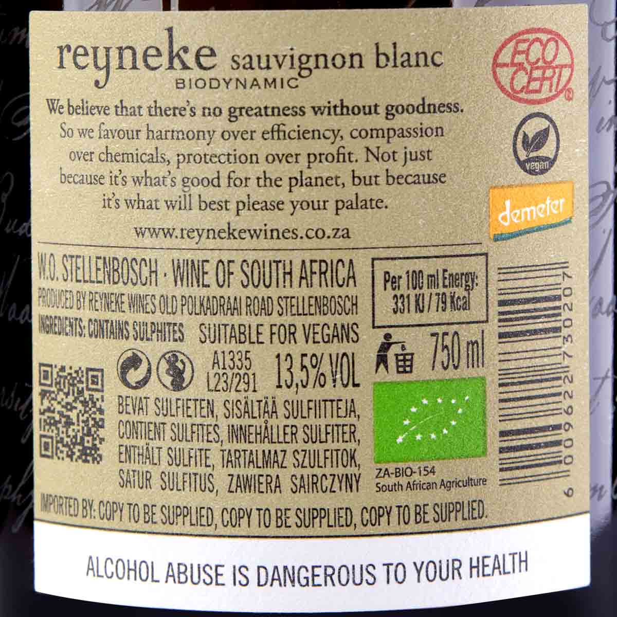 Reyneke Biodynamic Sauvignon Blanc