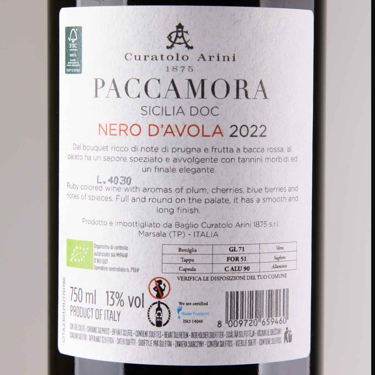 Curatolo Arini Paccamora Nero d'Avola IGP