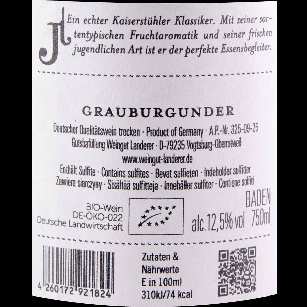 Landerer Grauburgunder vom Löss trocken