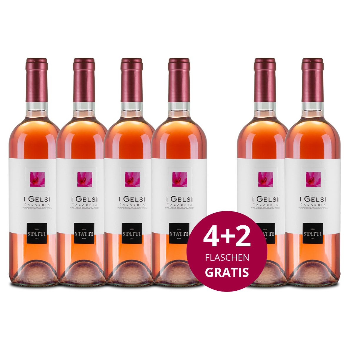 Aktionspaket 6 Fl. Statti I Gelsi Rosé IGT Calabria