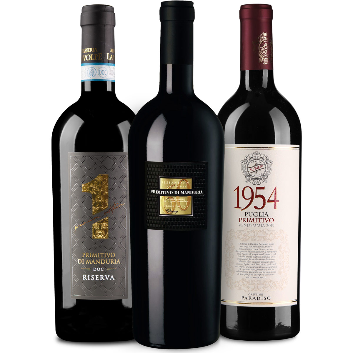 3er Probierpaket Premium Weine aus Apulien