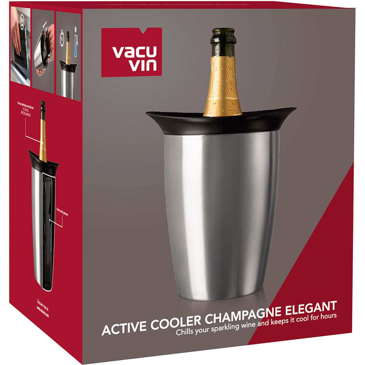 Vacu Vin Champagnerkühler Elegant, Edelstahl