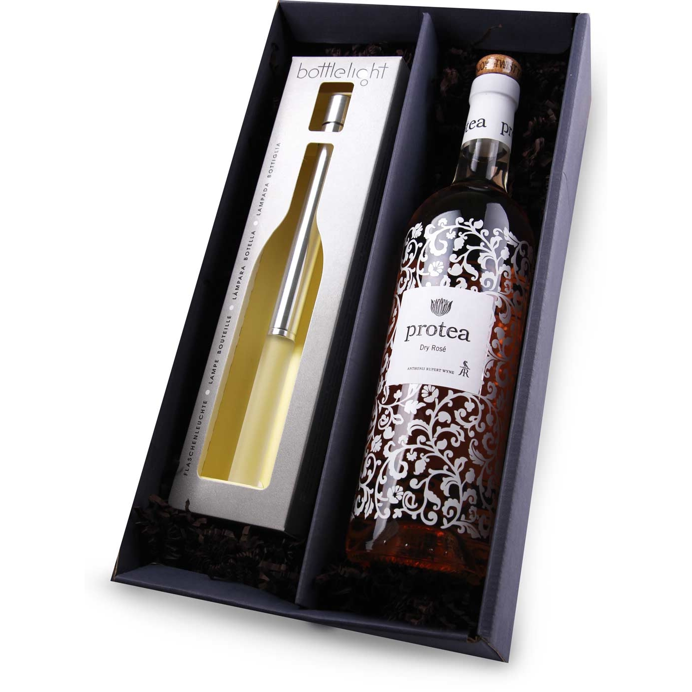 Geschenkset Protea Rosé mit Stableuchte